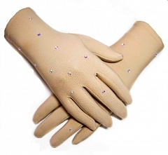 Thermo gloves with rhinestones